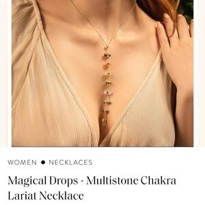 Chakra natural crystal drop necklace Karma And Luck